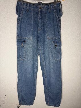 Simple Society Denim Cargo Jogger Pants Women's size 6/24